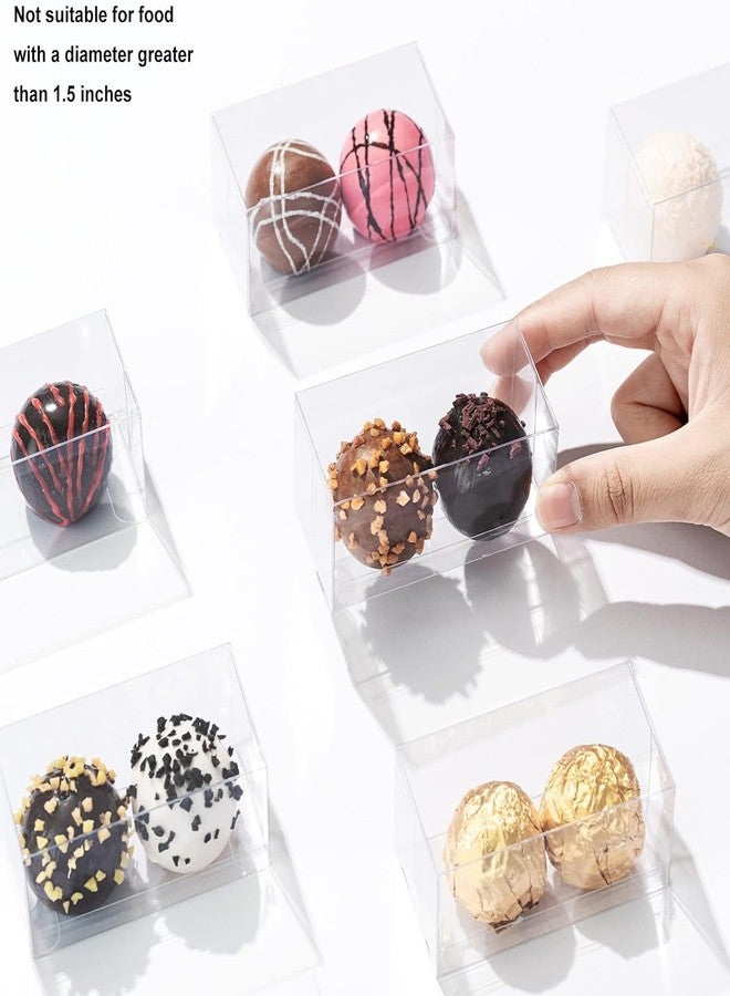 TEMLQPACK Clear Small Chocolate Boxes (3.1 x 1.5 x 1.5 inches, 45 Pack) for 2 Truffles - Wedding Favor Party Candy Gift Boxes - Image 5