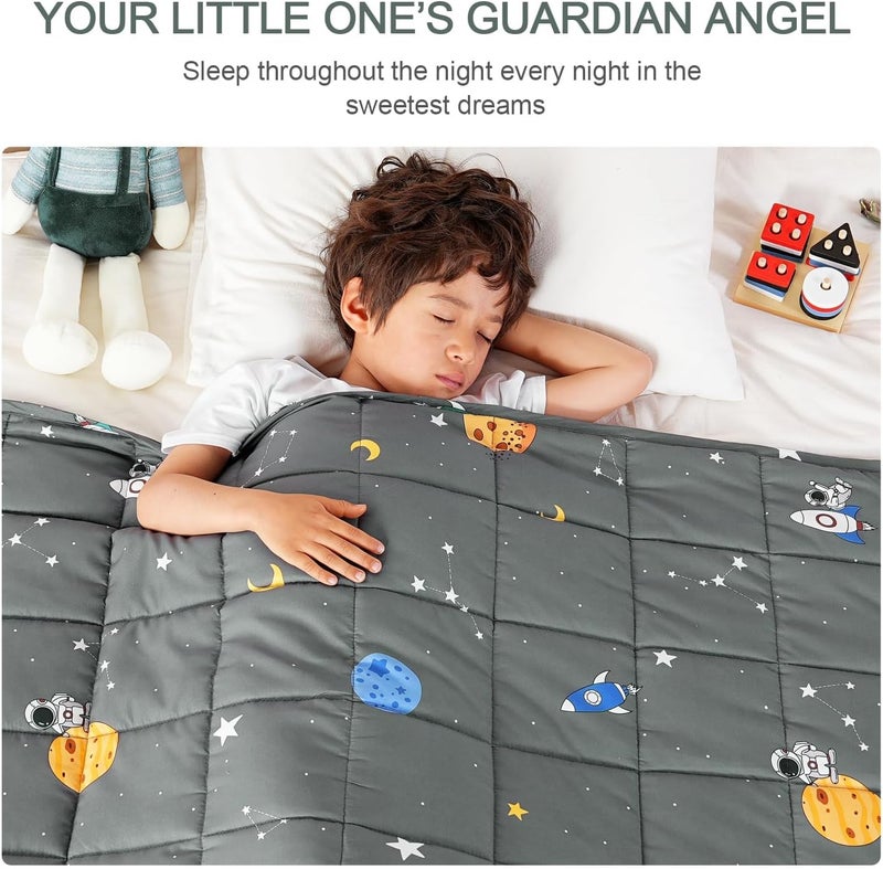 Mr. Sandman بطانية موزونة من ماركة ، وزنها 3 رطل، قابلة للغسيل، مناسبة للأشخاص الذين يزنون بين 20 و40 رطل، بطانية ثقيلة ومريحة ومهوائية للنوم، مقاس 36 × 48 بوصة، بلون رمادي فضائي. - Image 2
