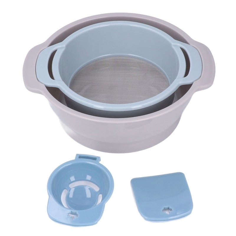 Pollen Sieve Set 4-Piece Food Grade PP Material - 3.5in Deep Leak-Proof Trimming Tray Lightweight Stackable Space-Saving Mesh Tray for Kitchen Baking - Image 2