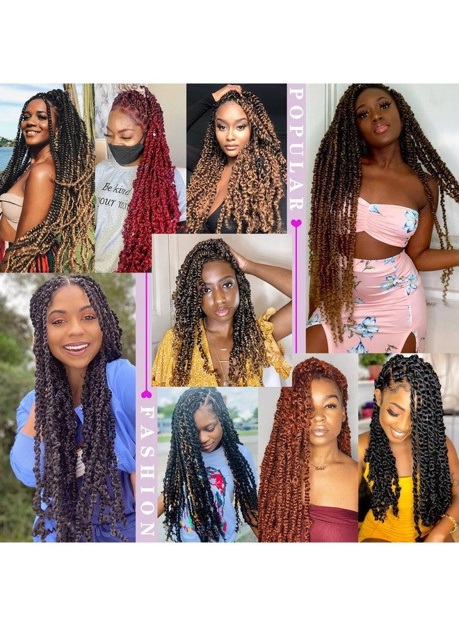 Dorsanee Passion Twist Hair 18 Inch 7 Packs Water Wave Crochet Hair Long Bohemian Curly Braiding Hair for Butterfly Locs, Faux Locs, Boho Style Spring Twist Crochet Braids (1B#) - Image 5