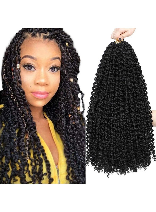 Dorsanee Passion Twist Hair 18 Inch 7 Packs Water Wave Crochet Hair Long Bohemian Curly Braiding Hair for Butterfly Locs, Faux Locs, Boho Style Spring Twist Crochet Braids (1B#) - Image 1