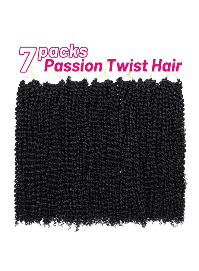 Dorsanee Passion Twist Hair 18 Inch 7 Packs Water Wave Crochet Hair Long Bohemian Curly Braiding Hair for Butterfly Locs, Faux Locs, Boho Style Spring Twist Crochet Braids (1B#) - Image 2