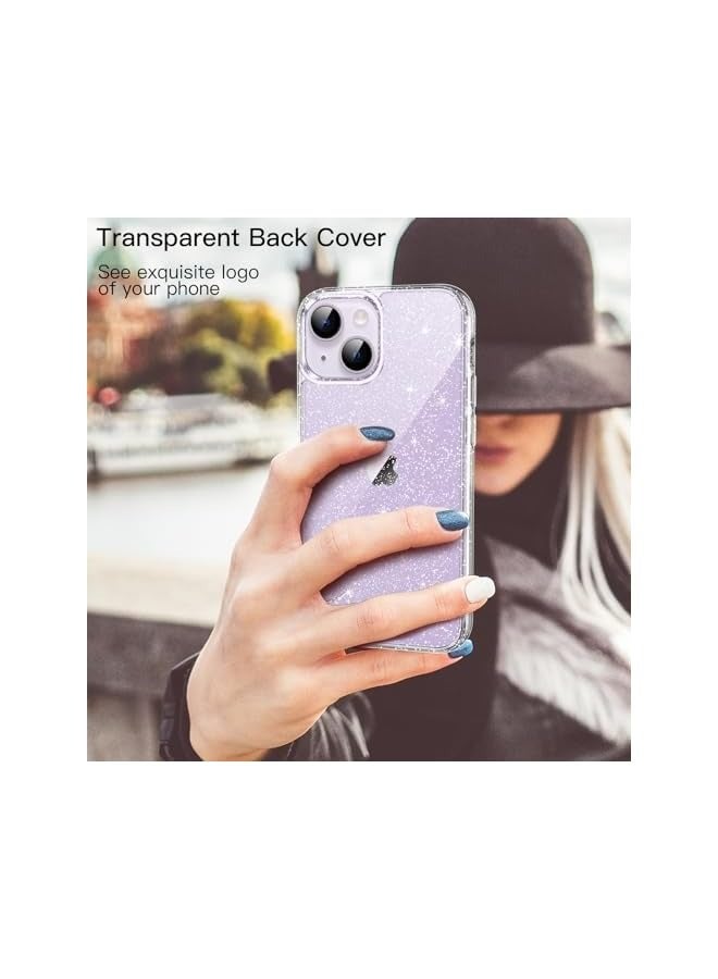 Jetech Glitter Case for iPhone 14 Plus 6.7-Inch, Bling Sparkle Shockproof Phone Bumper Cover, Cute Sparkly for Women and Girls (Clear) - Image 4