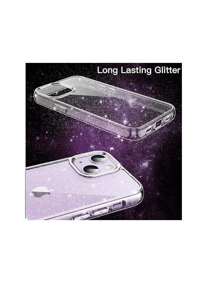 Jetech Glitter Case for iPhone 14 Plus 6.7-Inch, Bling Sparkle Shockproof Phone Bumper Cover, Cute Sparkly for Women and Girls (Clear) - Image 3