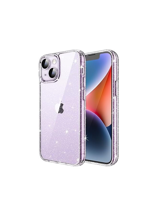 Jetech Glitter Case for iPhone 14 Plus 6.7-Inch, Bling Sparkle Shockproof Phone Bumper Cover, Cute Sparkly for Women and Girls (Clear) - Image 1