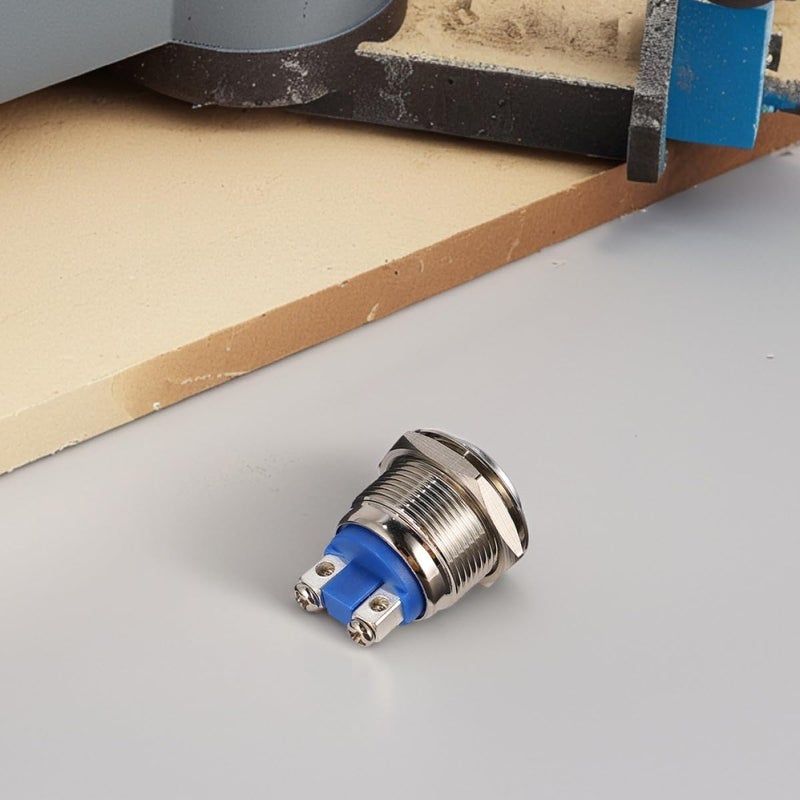 4 قطع مفتاح ضغط معدني أسود ذاتي الإعادة لحظي تبديل بدء تشغيل للسيارة قارب محرك - Image 5