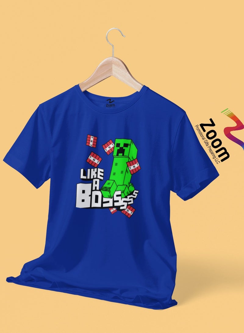 ZOOM تي شيرت ماين كرافت للأطفال - للأولاد