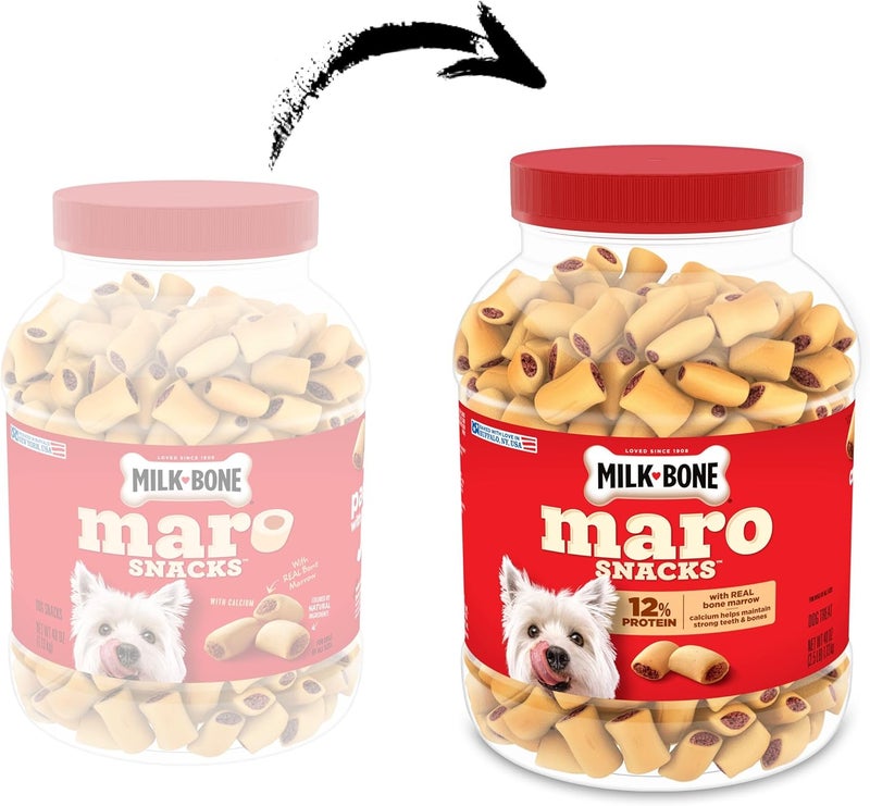 ميلك-بون بسكويتات Milk-Bone الأصلية للحيوانات الأليفة، علبة وجبات خفيفة بنكهة نخاع العظام الحقيقي، 40 أونصة - Image 3