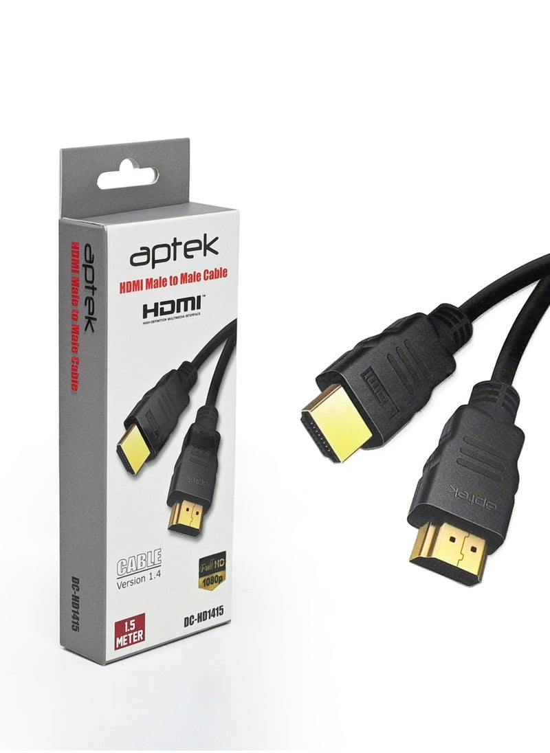 aptek - High Speed 1.5 Meter HDMI Male to Male Version 1.4 Cable with Ethernet - Image 1