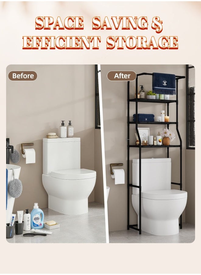 3 - Tier Over The Toilet Storage Rack - High Capacity Bathroom Space Saving Organizer Stand - Image 2