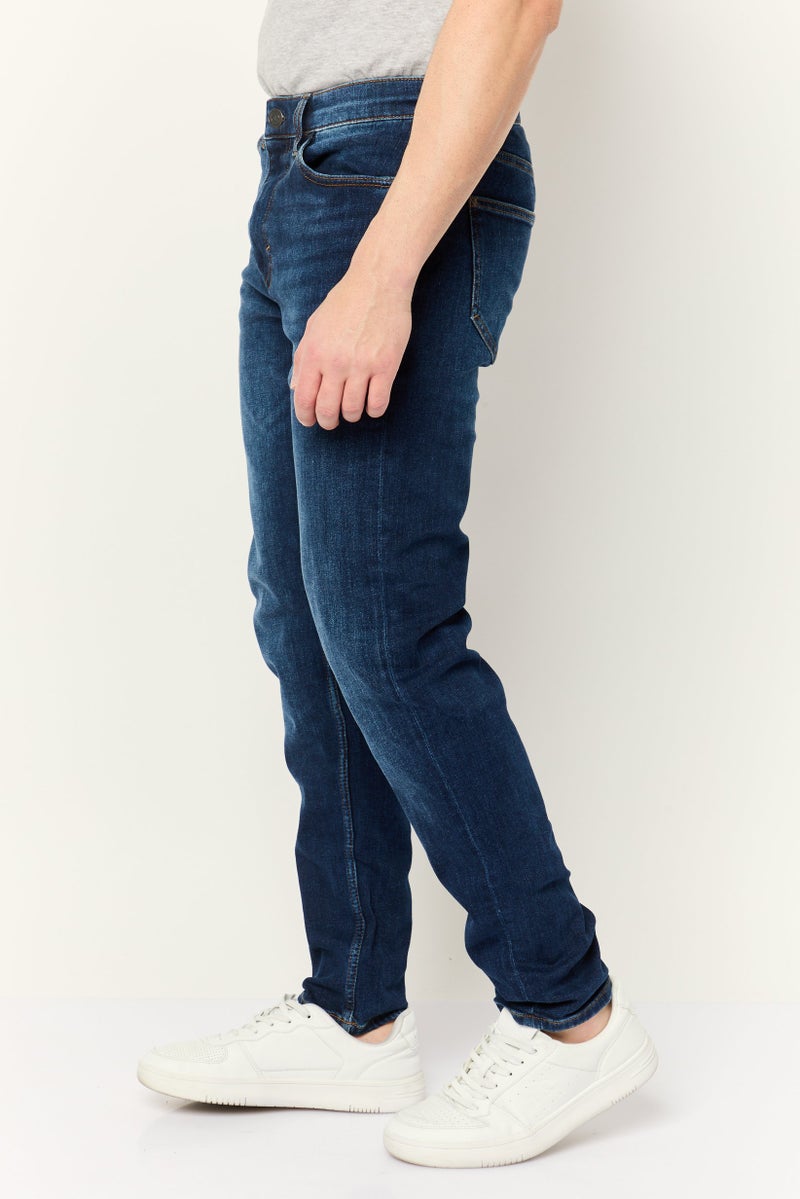 ESPRIT Men Regular Fit Washed Stretchable Jeans, Navy - Image 3