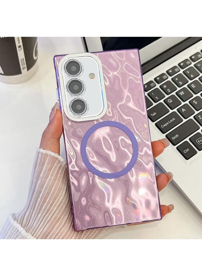 S-TOP Case For Samsung Galaxy A54 5G Plating Texture MagSafe TPU Phone Case with Glitter Lens Film - Image 1