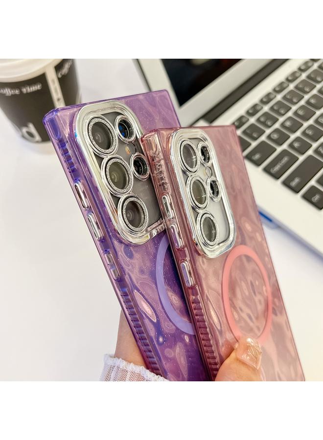 S-TOP Case For Samsung Galaxy A54 5G Plating Texture MagSafe TPU Phone Case with Glitter Lens Film - Image 5