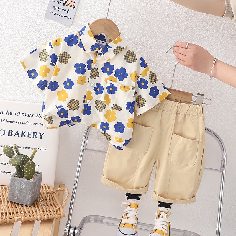 Boys' Western Style Fashionable Suit Summer 2023 New Cotton Shorts Children'S Breathable Thin Korean Style Little Boy'S Short Sleeve - Image 5