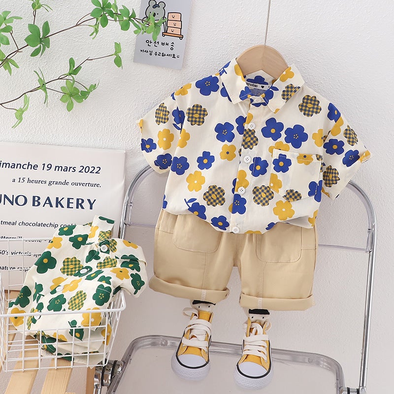 Boys' Western Style Fashionable Suit Summer 2023 New Cotton Shorts Children'S Breathable Thin Korean Style Little Boy'S Short Sleeve - Image 3