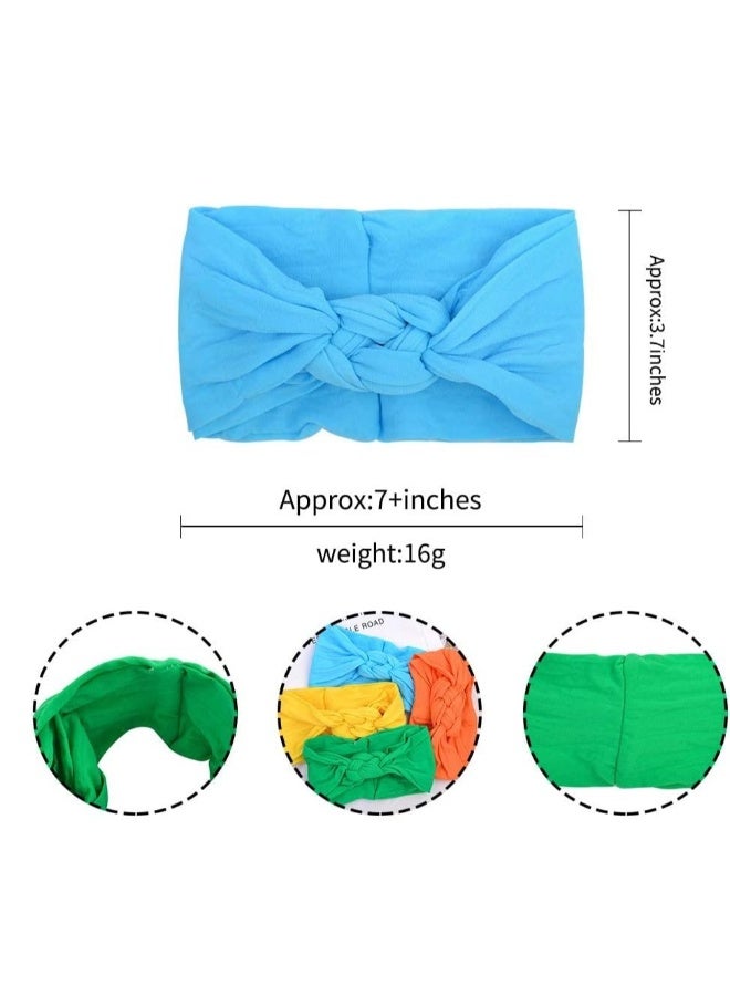 20pcs Bows Headbands Baby Girls, Baby Girls Nylon Headbands Hairband Elastic Turban Hair Accessories for Kids Toddlers Infants - Image 3