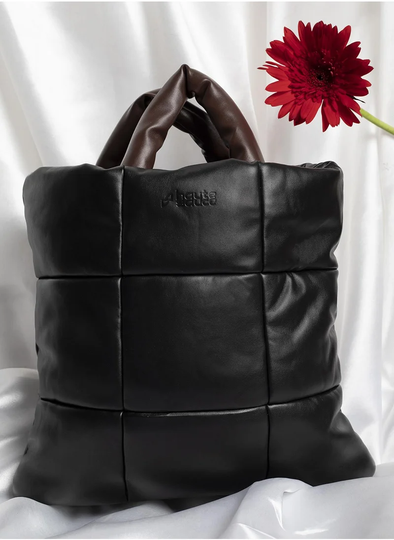 Haute Sauce Mystical Quilted Black Tote Bag