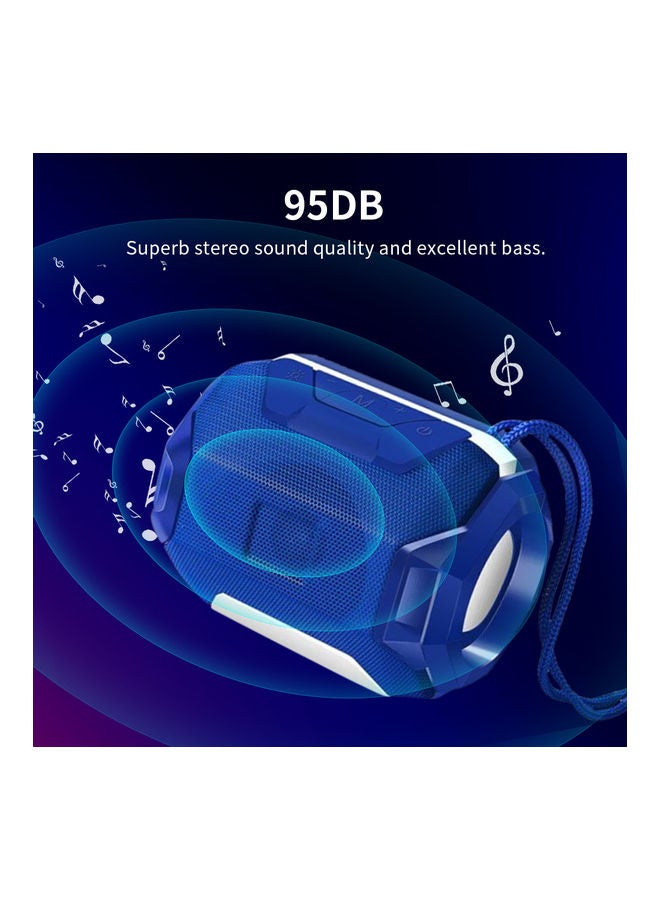 NIBEMINENT Portable Bluetooth Speaker With LED Light LU-VQ9-20 Blue - Image 4