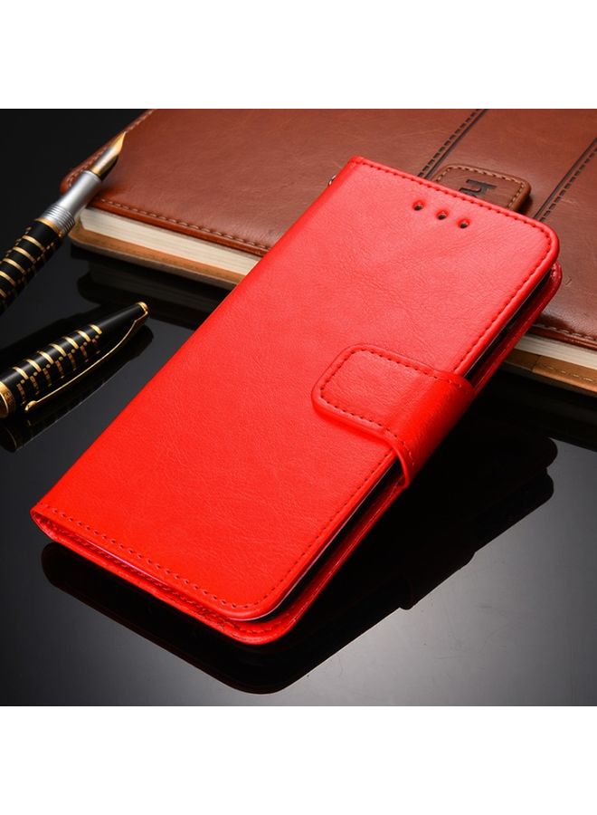 Case Cover For Realme 8i Crystal Texture Leather Phone Case Red