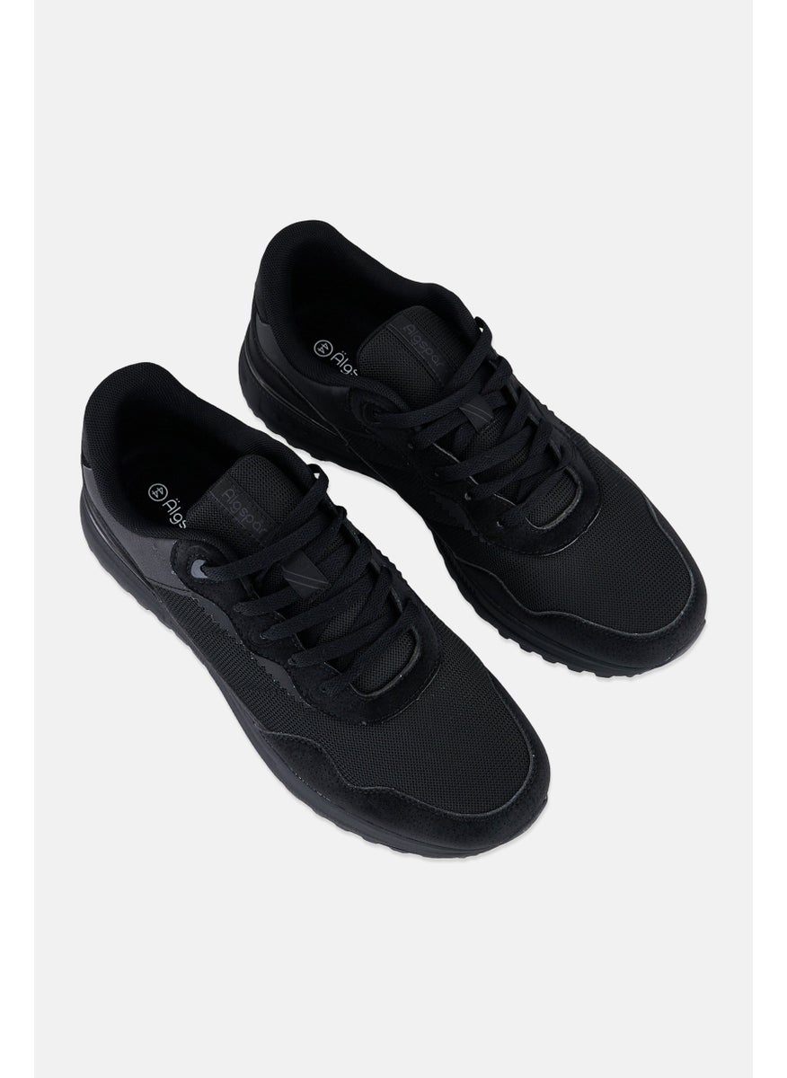Algspar Men Lace Up Sneakers, Black  - Image 4