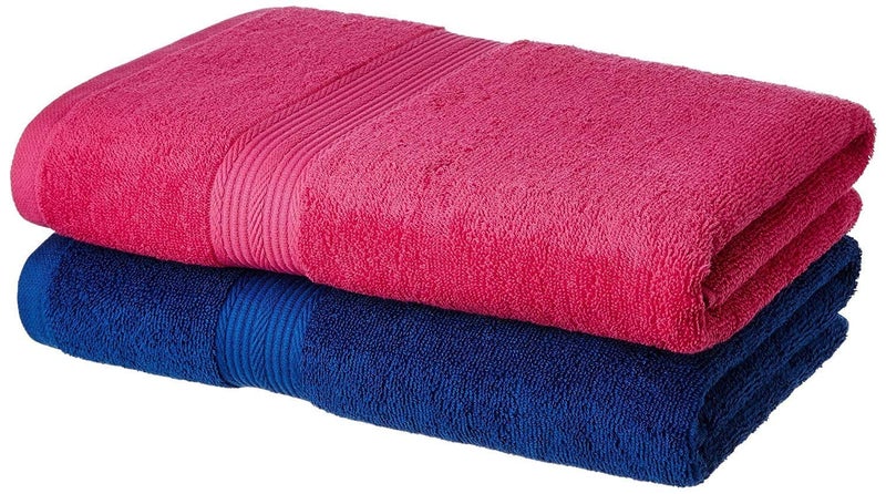 TEEJA Cotton Bath Towels | Antibacterial | Extra Soft | Quick Dry | Strong Water Absorbent | Large Size Bathing Towel for Kids,Boys and Girls (Pack of 1, Dark Pink)