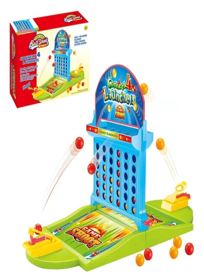 Ball Game Connect 4 Ball in a Row with Launcher Shots | Table, Board Game, for Both Boys & Girls, 1 or 2 Player, Ideal for Gift - Image 1