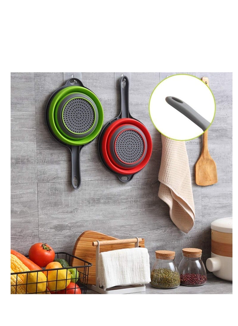 SYOSI - Collapsible Colander 2 sets, Kitchen Foldable Silicone Strainer, BPA Free, Environmentally Friendly Non-Toxic Easy to Clean, Silicone Collapsible Colanders (Strainers) Set of 2 - Image 1