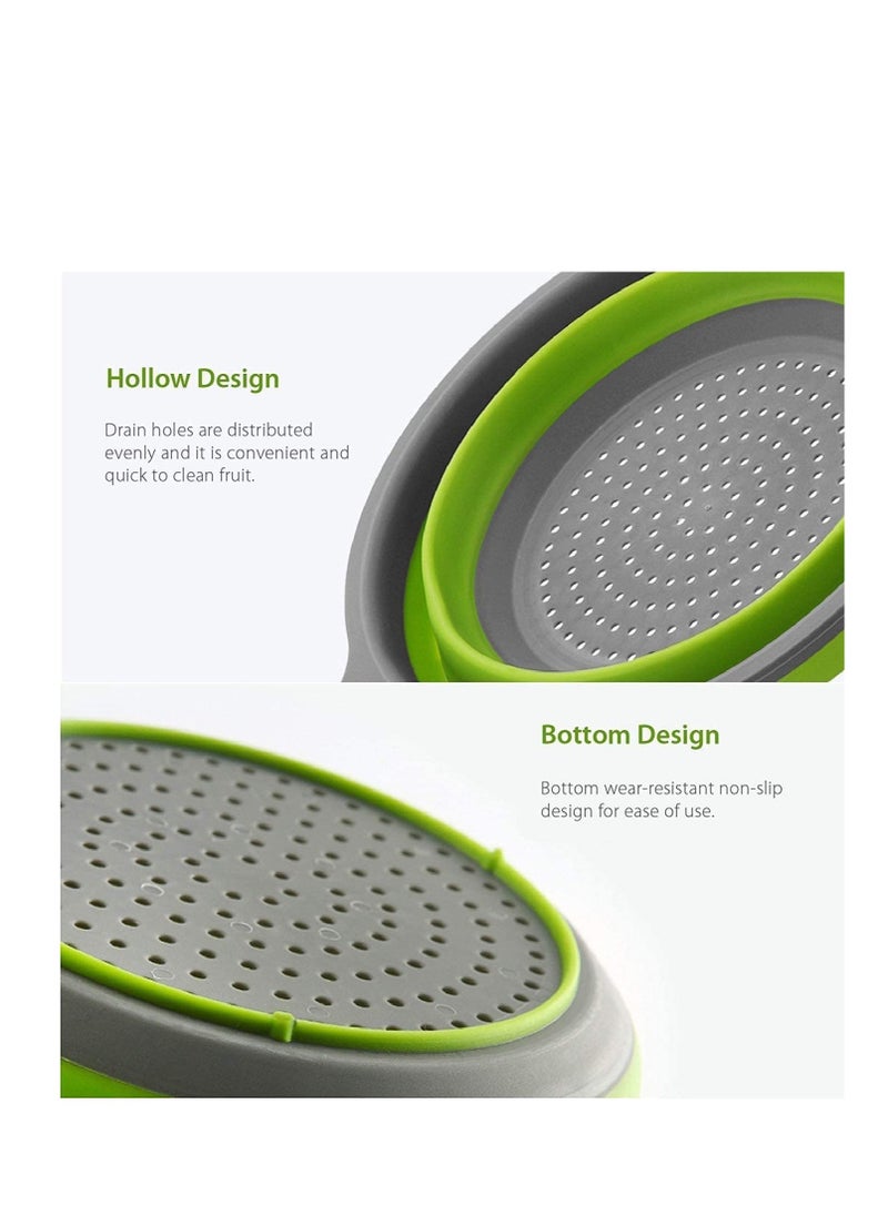 SYOSI - Collapsible Colander 2 sets, Kitchen Foldable Silicone Strainer, BPA Free, Environmentally Friendly Non-Toxic Easy to Clean, Silicone Collapsible Colanders (Strainers) Set of 2 - Image 1