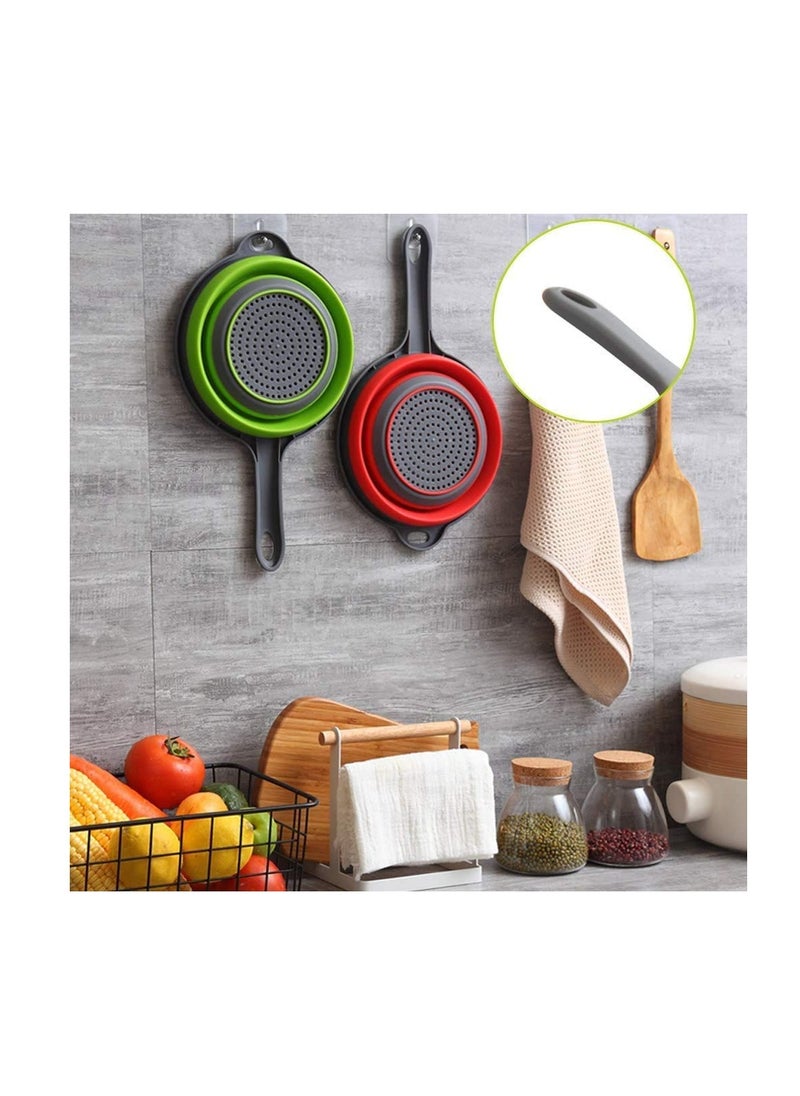 SYOSI - Collapsible Colander 2 sets, Kitchen Foldable Silicone Strainer, BPA Free, Environmentally Friendly Non-Toxic Easy to Clean, Silicone Collapsible Colanders (Strainers) Set of 2 - Image 1