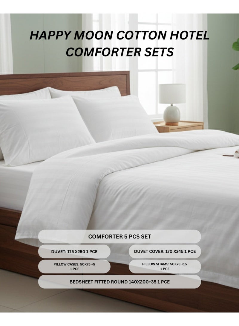 HAPPYMOON Hotel-Style Single Bed Bedding Set, 5 Pieces with Removable Filling – Soft Microfiber Duvet Set with Striped Design - Image 4