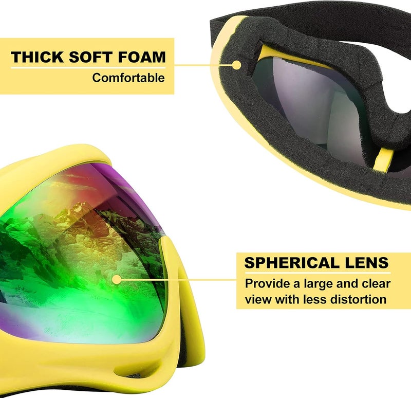 SixYard Ski Goggles, Motorcycle Goggles, 3 Pack Snowboard Snow Goggles for Men Women Adult Youth - Image 3