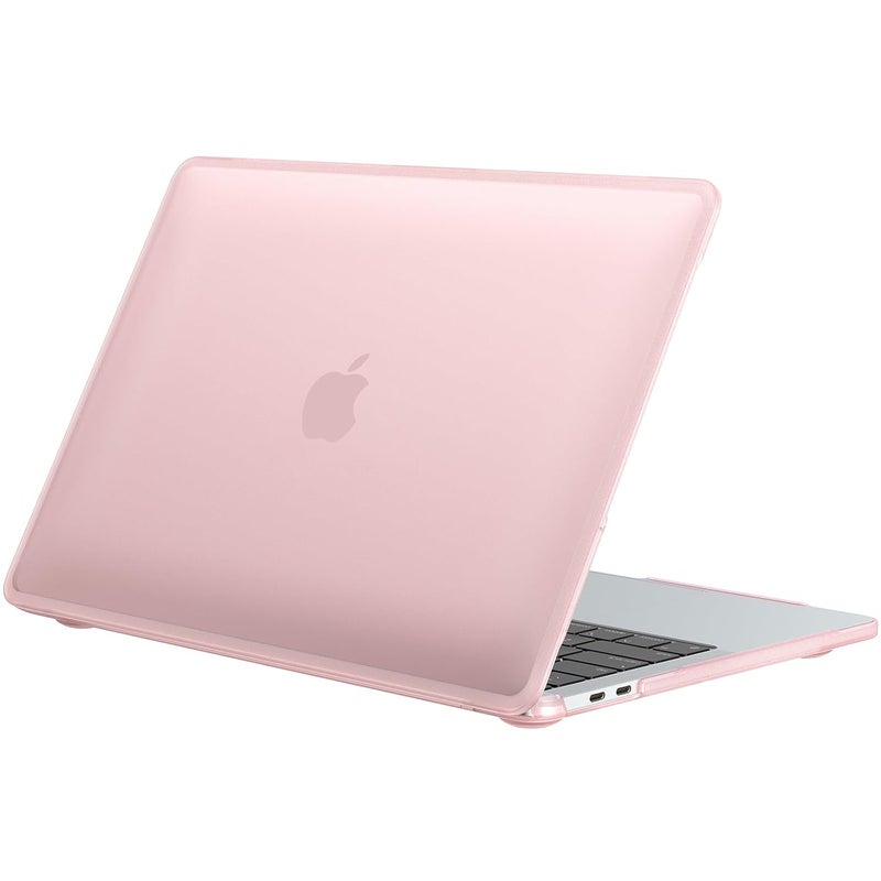 غطاء BlueSwan متوافق مع MacBook Air 13 بوصة M1 A2337 A2179 A1932، Air 13.3 صدر في 2021 2020 2018، إطار TPU مضاد للتمزق + غطاء واقي غير لامع مضاد لبصمات الأصابع - وردي فاتح مصنفر