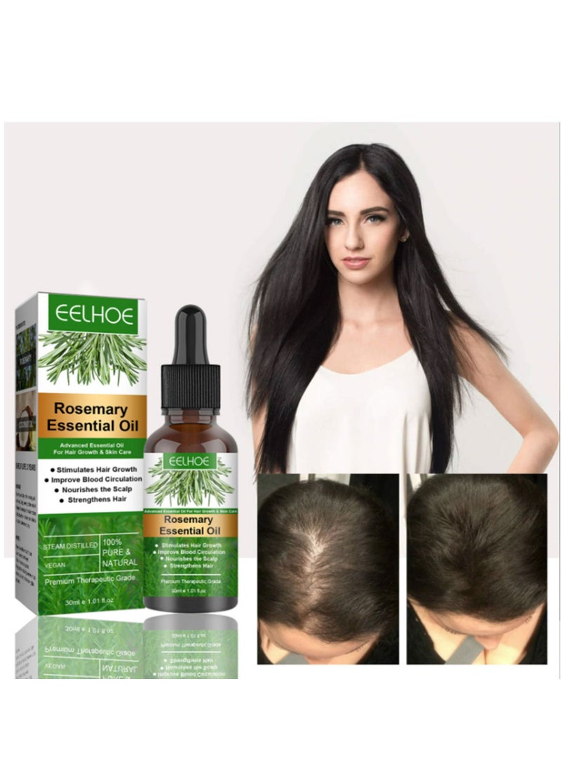 EELHOE 30ml Rosemary Hair Growth Essential Oil Prevent Hair Loss Nourish Scalp Strengthen Hair - Image 5