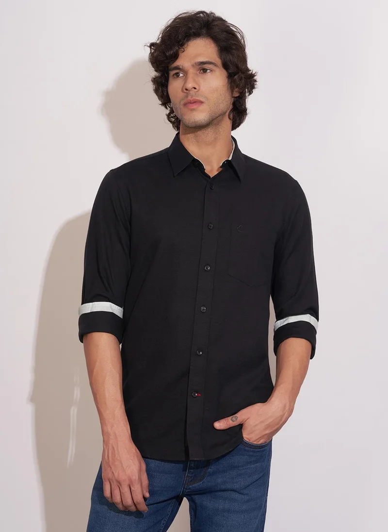 بيينغ هيومان Men Regular Fit Solid Spread Collar Casual Shirt
