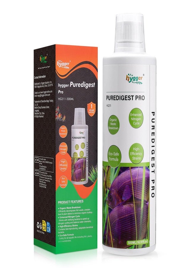 hygger Aquarium Water Bio-Clarifier, Reducing Fish Waste and Cleaning Organic Sludge, Natural Fish Tank Aquarium Leave-in Waste Management Solution for Freshwater and Saltwater Tanks, 500 ML - Image 1