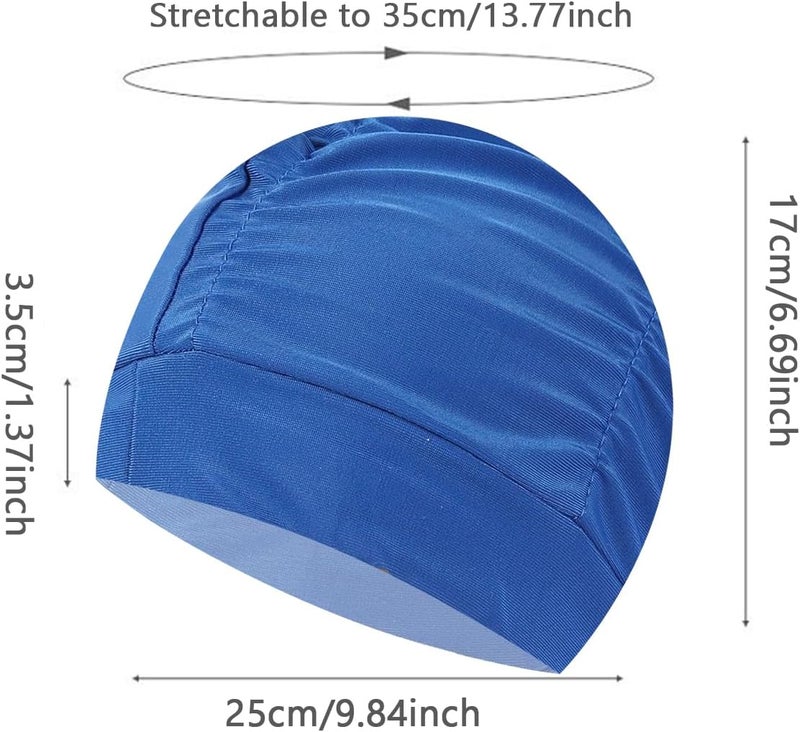 Ewandastore Colorful Pleated Nylon Cloth Swim Cap Large Swimming Cap Hot Spring Bathing Caps for Adult Men Women Long Hair - Image 2