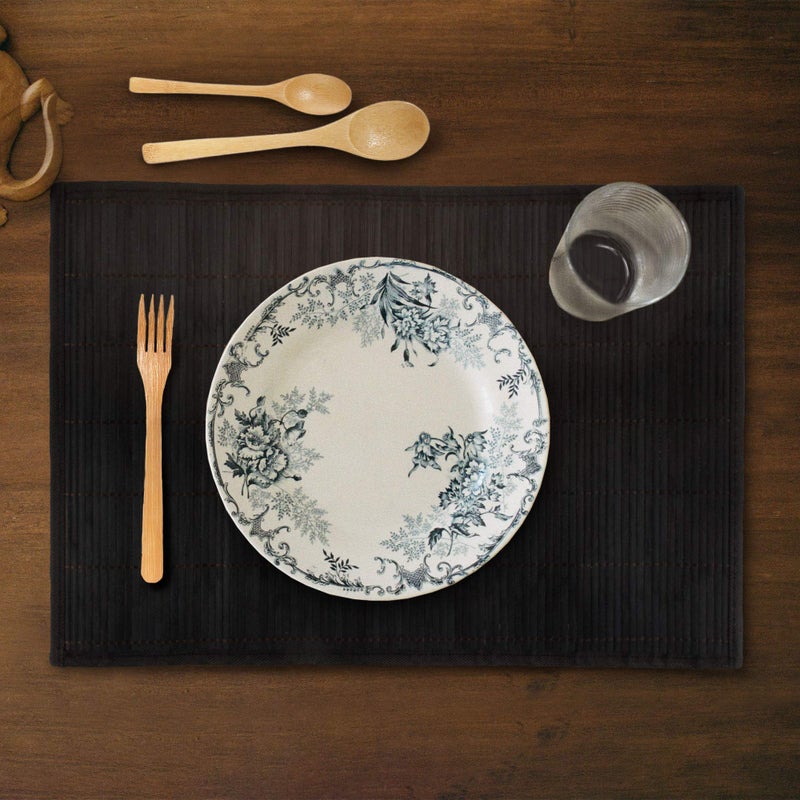 بامبو إم إن Bamboomn Bamboo Slats slats مع حدود القماش - طباعة ألوان صلبة - 18 "" × 13 " - Image 5