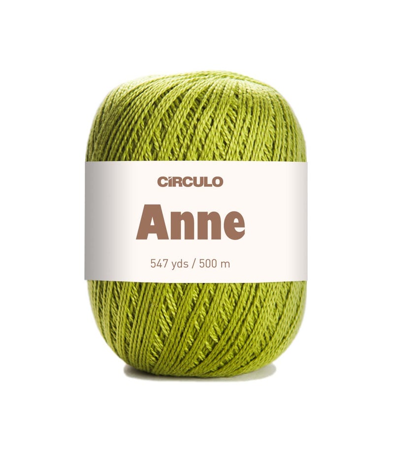 CIRCULO Anne Yarn for Crocheting Knitting 100 Mercerized Brazilian Virgin Cotton Soft Fingering Weight 547 Yds 519 Oz Color 5800 Pistachio