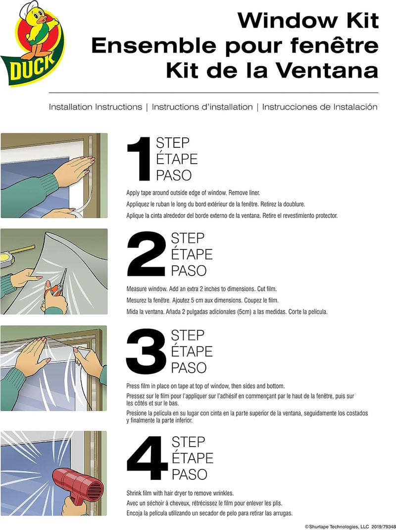 Duck Brand Indoor 5-Window Shrink Film Insulator Kit, 62-Inch x 210-Inch, 286217 - Image 3