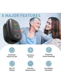 Arabest Finger Pulse Oximeter, Finger Oxygen Saturation Monitor/SATS Monitor SpO2 for Adults and Child，Pulse Rate Measurements and Finger Pulse Tester, Digital Reading LED Display  - Image 5