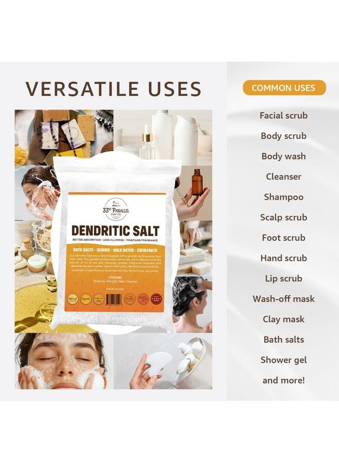 33RD PARALLEL SOAP CO. DENDRITIC Salt (2 lbs / 32 oz) Premium Fine Grain for Bath Salts, Scrubs, Exfoliants, Milk Baths & More | Sizes 1 to 5 LBS | (2 Pound) - Image 2