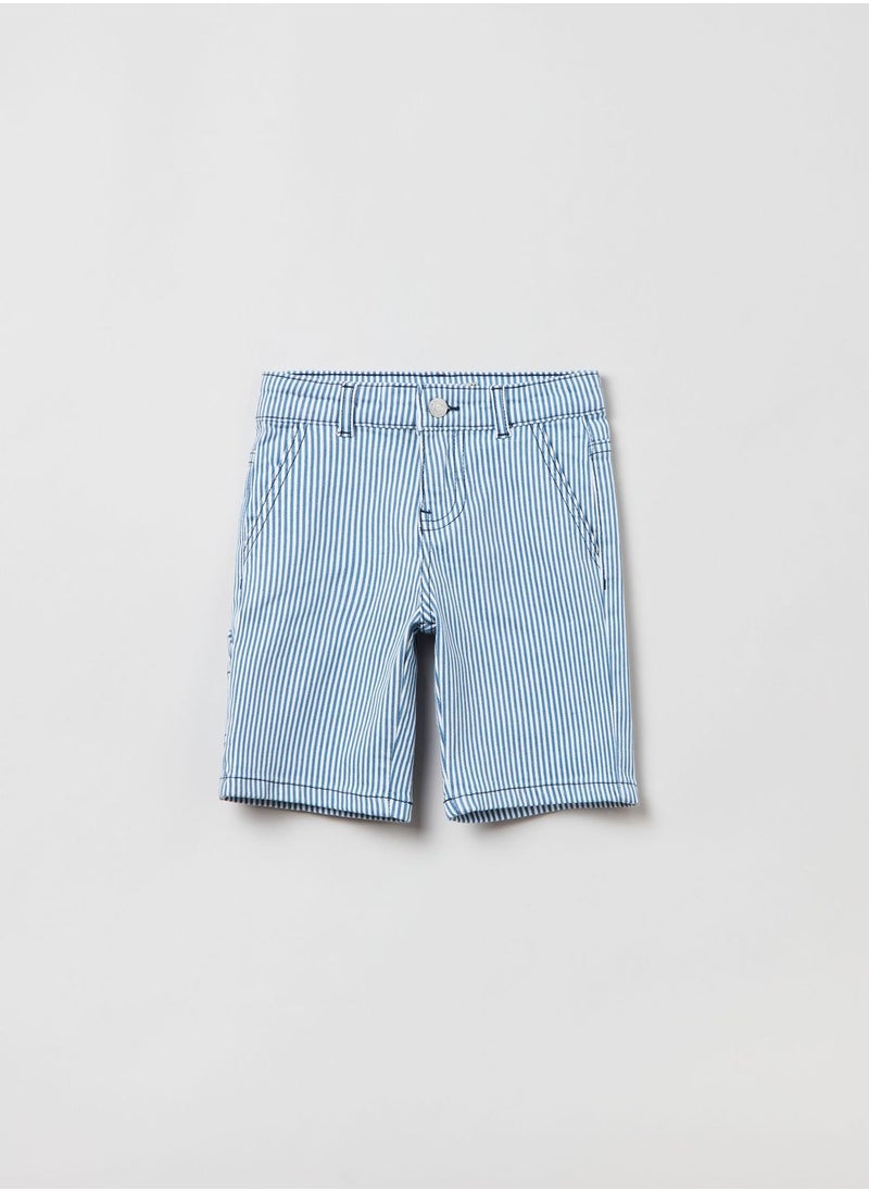 Ovs - OVS Denim Shorts With Striped Pattern - Image 1