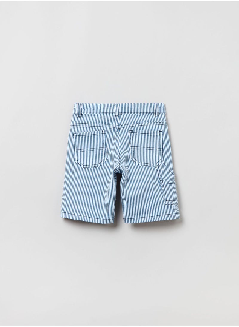 Ovs - OVS Denim Shorts With Striped Pattern - Image 1