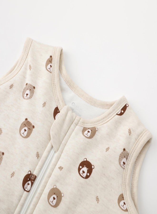 Owlivia Baby Sleep Sack Organic Cotton Sleeping Bag with- 2.5 TOG Sleeping Bag with 2-Way Zipper, Boys Girls Swaddle Transition Sleep Sack(2.5 TOG Mini Bear, 12-18 Months) - Image 3