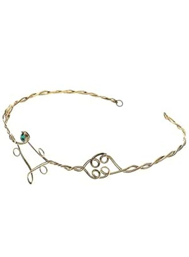 Vintage Rhinestone Metal Hairband Green Crystal Bridal Wedding Headband Women - Image 1