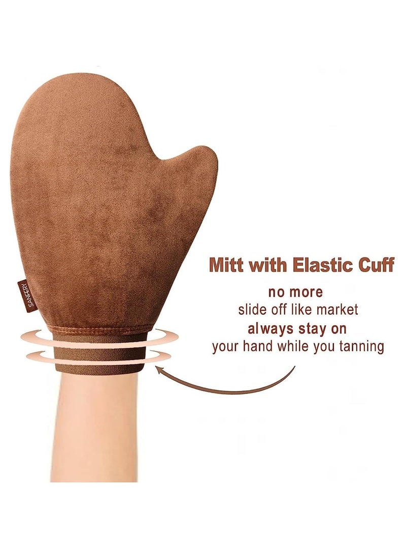 Captaintech 4 Pack Self Tanning Mitt with Self Tanning Glove for Self Tan Mitt Back Applicator Mini Self Tan Glove Exfoliating Mitt Tanning Mitts Self Tanner Glove - Image 5