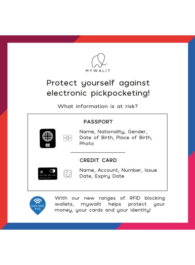 ماي واليت محفظة رجالية نحيفة من جلد نابا مع حماية RFID، 8 فتحات بطاقات، قسم للنقود وجيب للعملات - Image 5