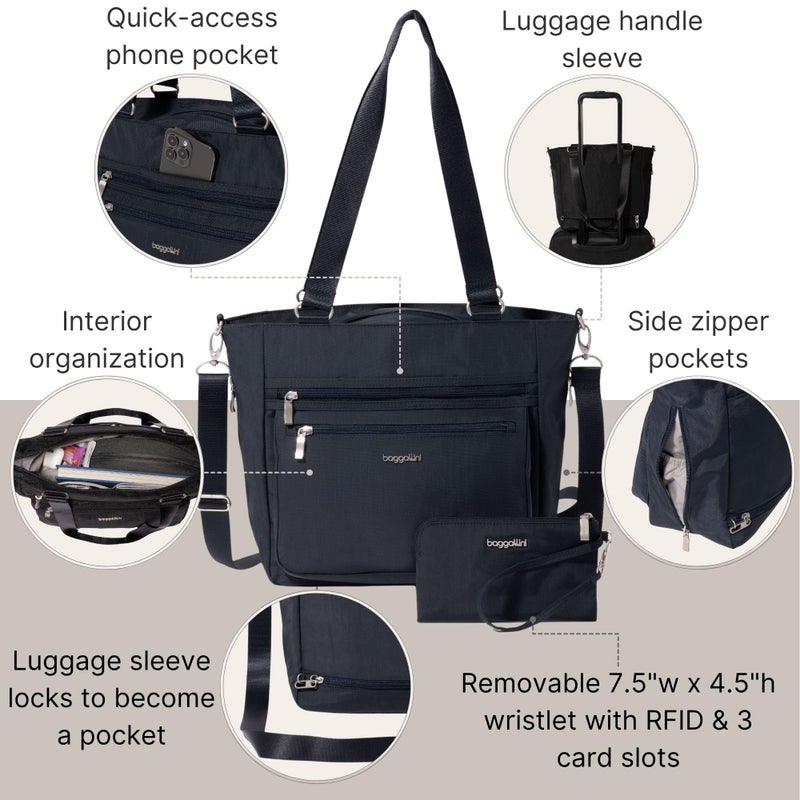 Baggallini Modern Everyday Shopper Tote - 15.3" x11.6â€ Tote Bag for Women - Lightweight Work Travel Carry On Bag - Image 2