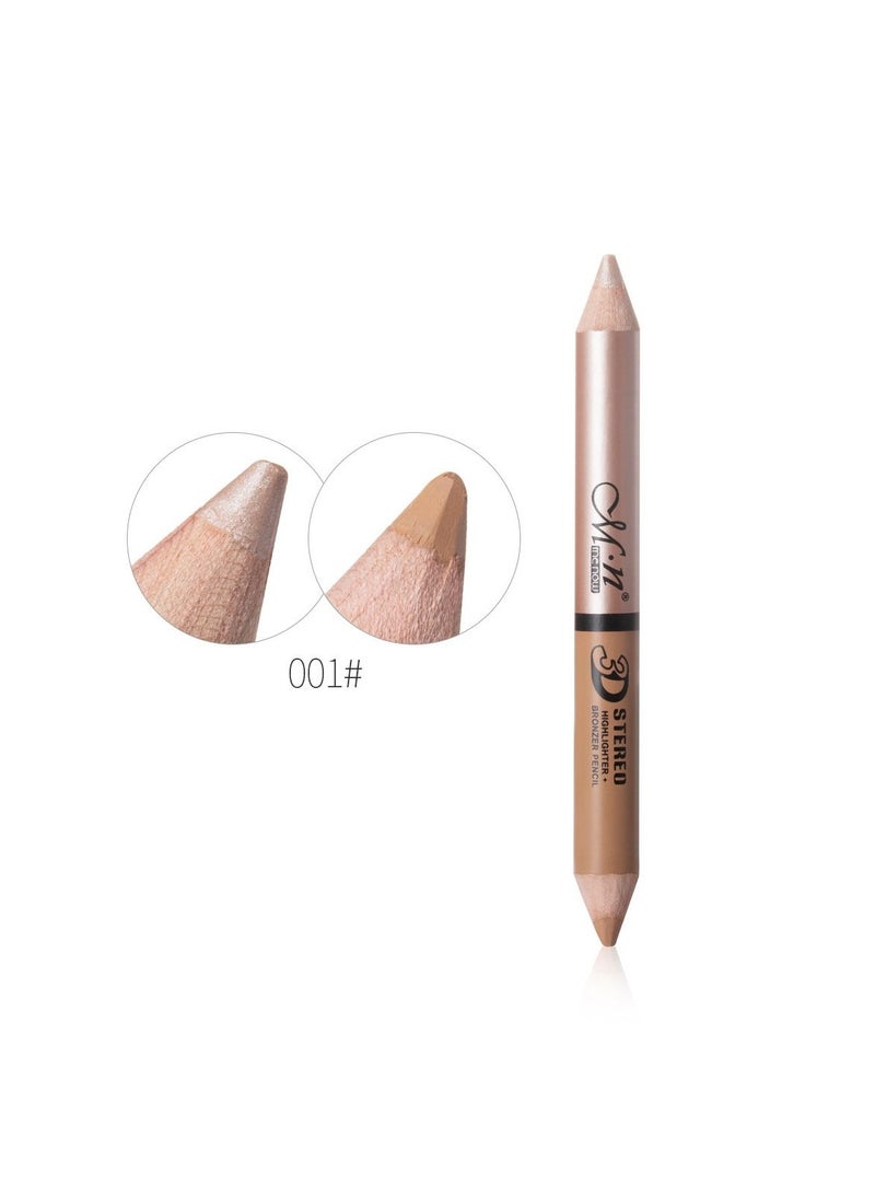 Mn Dual Head 3D Stereo 2 In 1 Highlighter Pencil with sharpner 001  - Image 1