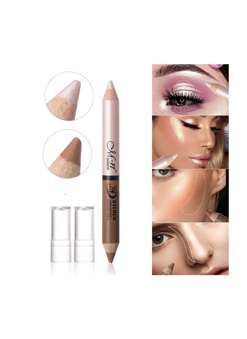 Mn Dual Head 3D Stereo 2 In 1 Highlighter Pencil with sharpner 001  - Image 2